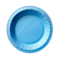 AI Generative blue paper plate on transparent background , AI generative png