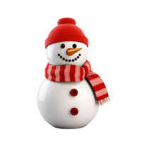 AI Generative White cute snowman  on transparent background  AI generative png