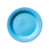 AI Generative blue paper plate on transparent background , AI generative png