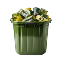 AI Generative A recyclable green trash can on transparent background , AI generative png