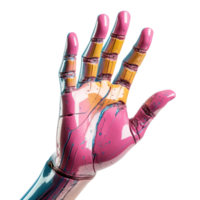 AI Generative robot hand  on transparent background  AI generative png