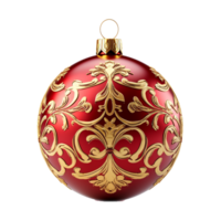 AI Generative Red Christmas Ball Ornaments  on transparent background AI generative png