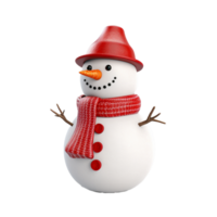 ai génératif blanc mignonne bonhomme de neige sur transparent Contexte ai génératif png