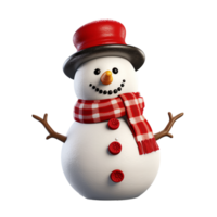 AI Generative White cute snowman  on transparent background  AI generative png