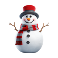 AI Generative White cute snowman  on transparent background  AI generative png