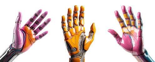 ai generativo impostato di robot mani su trasparente sfondo ai generativo png