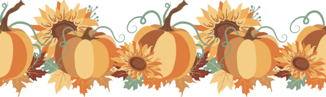 Pumpkin seamless border. Repeating ornament. png