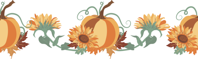 Pumpkin seamless border. Repeating ornament. png