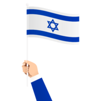 main en portant Israël nationale drapeau isolé transparent Facile illustration png