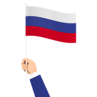 Hand Holding Russia National Flag Isolated Transparent Simple Illustration png