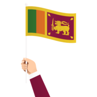 Hand Holding Sri Lanka National Flag Isolated Transparent Simple Illustration png