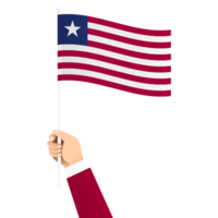 hand- Holding Liberia nationaal vlag geïsoleerd transparant gemakkelijk illustratie png