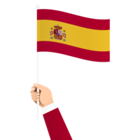 hand- Holding Spanje nationaal vlag geïsoleerd transparant gemakkelijk illustratie png