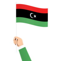 Hand Holding Libya National Flag Isolated Transparent Simple Illustration png