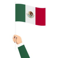 Hand halten Mexiko National Flagge isoliert transparent einfach Illustration png