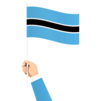 main en portant le botswana nationale drapeau isolé transparent Facile illustration png