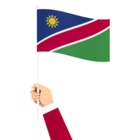 hand innehav namibia nationell flagga isolerat transparent enkel illustration png