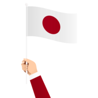 Hand Holding Japan National Flag Isolated Transparent Simple Illustration png