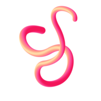 3d ligne vague rose png