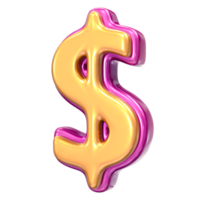 golden Dollar Zeichen auf transparent Hintergrund png