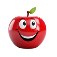 vermelho maçã com feliz face ai generativo png