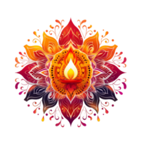 contento Diwali diya mandala ai generativo png