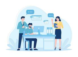 Customer service worker concept flat illustration vector