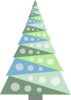 Abstract, stylized Christmas tree illustration. Decorated Christmas tree design, PNG with transparent background.