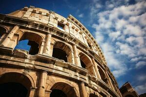 An ancient building looking like a big amphitheater.AI Generative photo