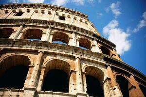 An ancient building looking like a big amphitheater.AI Generative photo