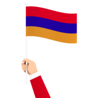 mão segurando Armênia nacional bandeira isolado transparente simples ilustração png