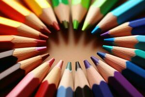 el consejos de de colores lápices.ai generativo foto