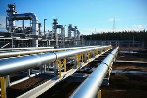 oleoductos para el transporte de petróleo natural gas y hidrógeno.ai generativo foto