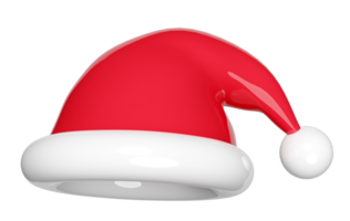 Red Santa hat. merry christmas and festive New Year, 3d render illustration png