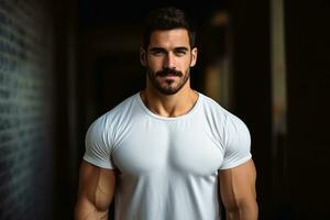 A muscular and attractive man.AI Generative photo