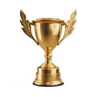 Generative AI, PNG trophy cup. Champion trophy, shiny golden cup, sport award. Winner prize