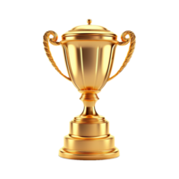 Generative AI, PNG trophy cup. Champion trophy, shiny golden cup, sport award. Winner prize