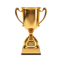 Generative AI, PNG trophy cup. Champion trophy, shiny golden cup, sport award. Winner prize