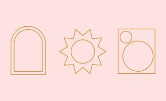 Set of linear frames and borders design for elements, decoration, social media, post. Abstract illustration vector
