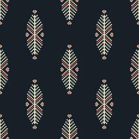 Ethnic small herringbone pattern. Small geometric floral pixel art seamless pattern. Ethnic geometric pattern use for fabric, textile, home decoration elements, upholstery, wrapping. vector