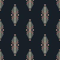 Ethnic small herringbone pattern. Small geometric floral pixel art seamless pattern. Ethnic geometric pattern use for fabric, textile, home decoration elements, upholstery, wrapping. vector