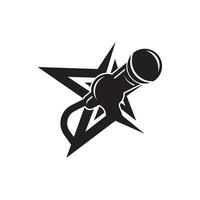 Karaoke icon logo vector illustration design template