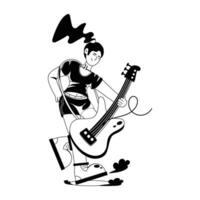 conceptos de guitarrista de moda vector