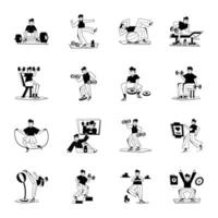 Modern Pack of Workout Glyph Illustrations vector