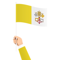 Hand halten Vatikan Stadt National Flagge isoliert transparent einfach Illustration png