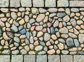 Old historical cobblestone paths and walkways photo