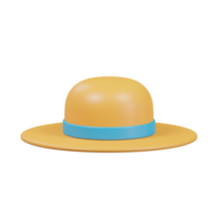 woman hat summer icon 3d render illustration png