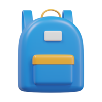 mochila escola saco Educação ícone 3d render ilustração png