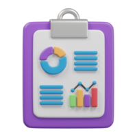 Business Report icon 3d render illustration. png