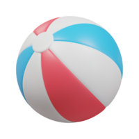 colorful beach ball summer icon 3d render illustration png